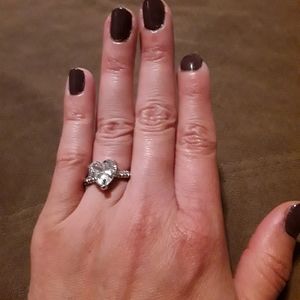Heart shaped cubic zirconia ring